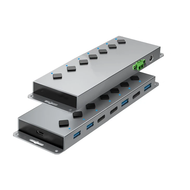 Nieuwe industriële HUB 7-poorts, 4xUSB A 3x USB C met DC12V-voeding